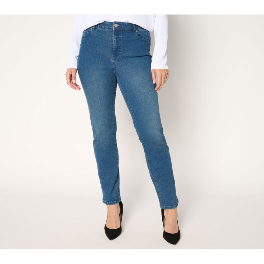 Dennis Basso Women's Pants Sz 8 Riviera Strech Pocket Jean Blue
